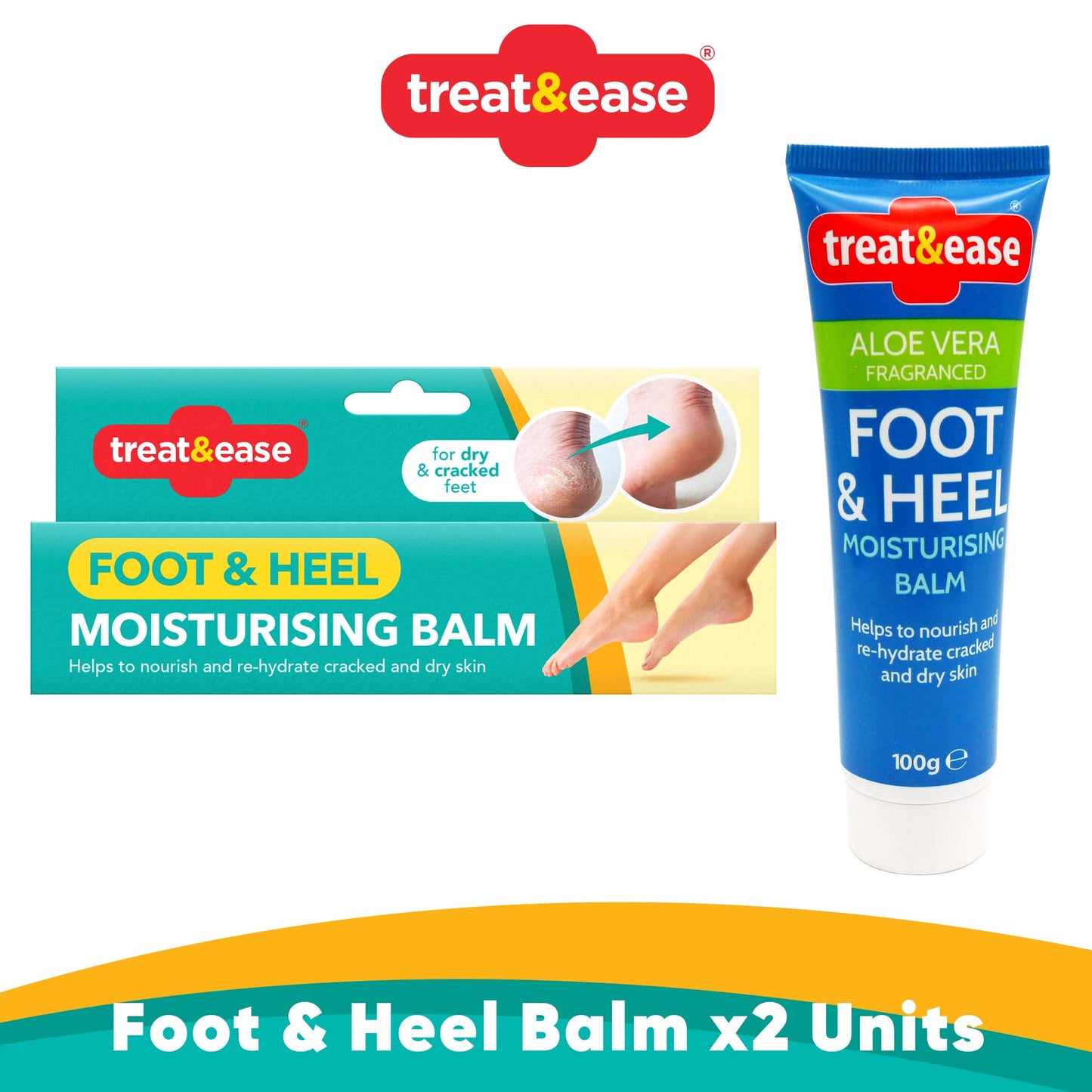 2pk Moisturising Foot Cream for Cracked Heels and Dry Skin | 200g | Dry Foot Cream for Very Dry Feet & Cracked Heel Repair Cream | Heel Balm for Cracked Heel Cream, Foot Balm Feet Cream + SOL Sticker