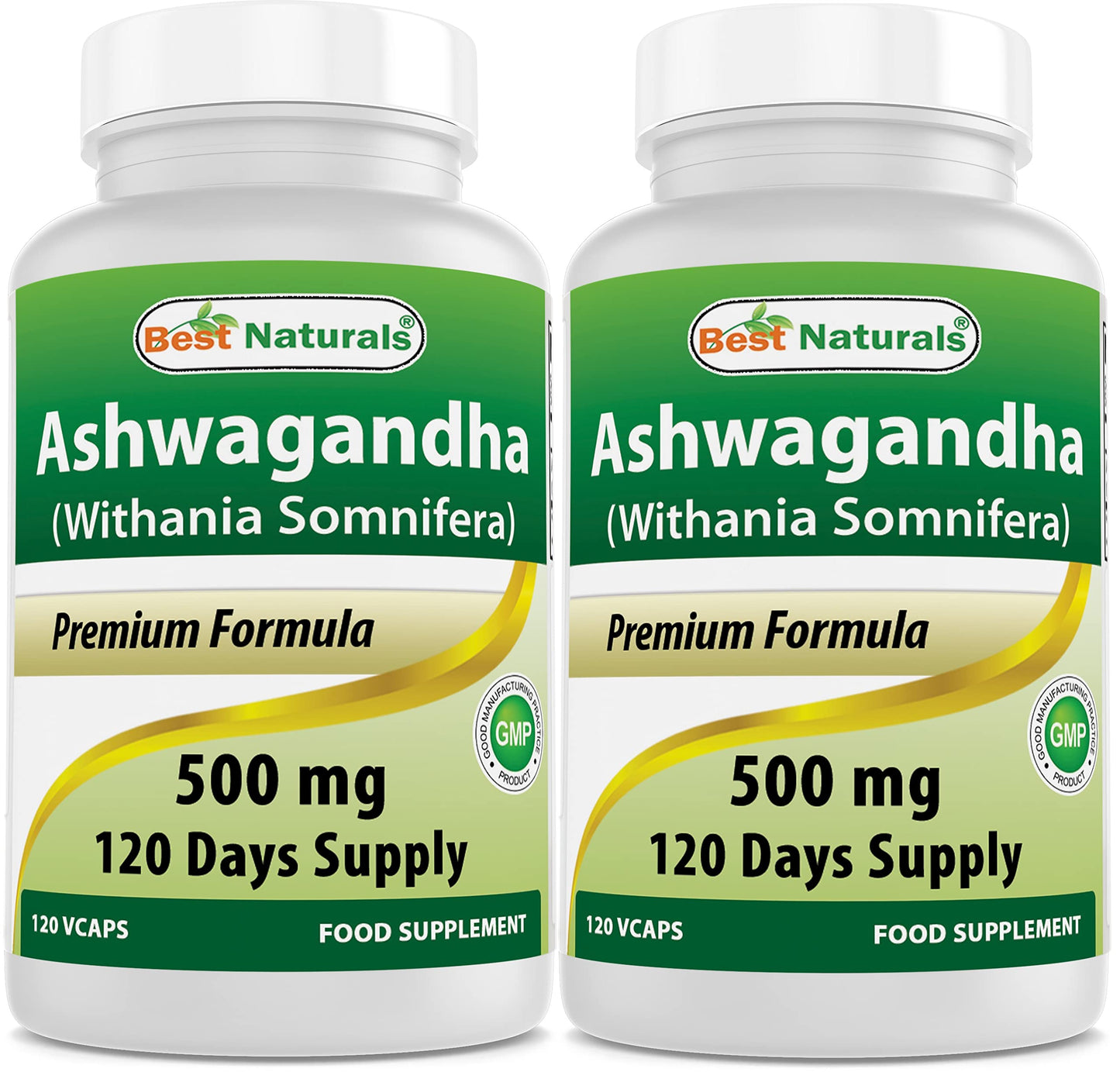 Best Naturals Ashwagandha 500 mg 120 Capsules (120 Count (Pack of 2))