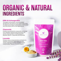 Organic KSM 66 Ashwagandha, Chamomile and Lavender - 90 Natural Capsules - Feel Calm, Lower Stress, Anxiety & Better Sleep