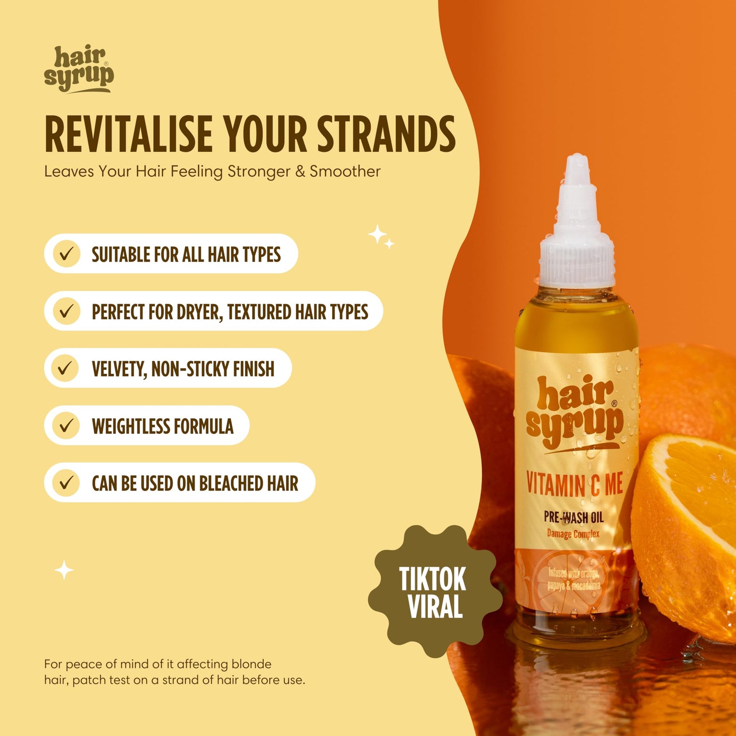 Hair Syrup Vitamin C Me Pre-Wash Hair Oil for Reviving Damaged Hair