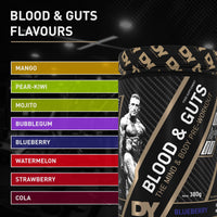 DY Nutrition - Blood & Guts Pre Workout Powder, 380g (Blueberry) - High Strength Preworkout with 350mg Caffeine, Citrulline Malate, Beta Alanine, Arginine AKG, L-Tyrosine, Vitamin B3 for Men & Women