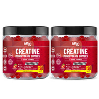 Izkan Creatine Gummies 5000mg (5G) for Men & Women - 120 Chewable Creatine Monohydrate Gummies Strawberry Flavoured | Pre Workout Gym Supplement| Muscle Boost| 4 Per Day - Vegan & Halal (2X)