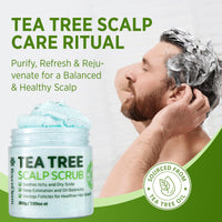 Roycederm Tea Tree Scalp Scrub: Soothing Hair & Scalp Care for Itchy, Dry, Flaky Scalp & Dandruff | Exfoliating & Hydrating with Tea Tree Oil for Women & Men
