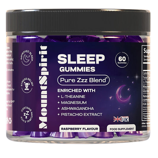 MountSpirit Sleep Gummies | 5-HTP | Zzz Blend ™ Formula for a Restful Night’s Sleep| L-Theanine | Magnesium | Glycine | Chamomile | Lemon Balm | Chamomile | Valeria | Lavender
