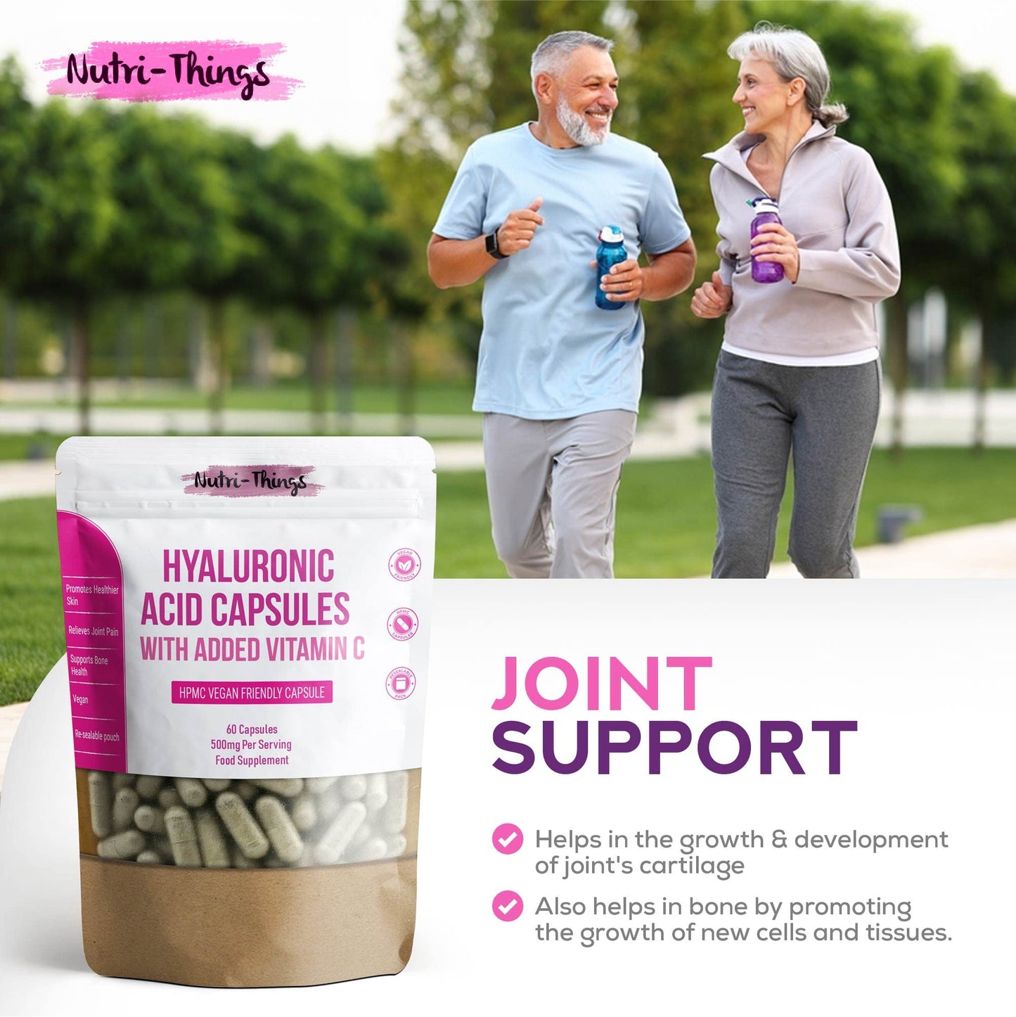 Hyaluronic Acid Capsules with Added Vitamin C | Hyaluronic Acid Tablets which Supplements a Healthy Lifestyle