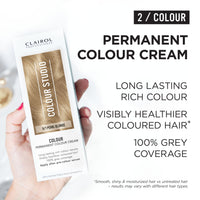 Clairol Colour Studio Permanent Colour Cream | Hair Dye | Long-lasting Rich Tones | 100% Grey Coverage | Dermatologically Tested Vegan Formula | Hair Colouring Kit | Pearl Blonde 9/1 | 50ML