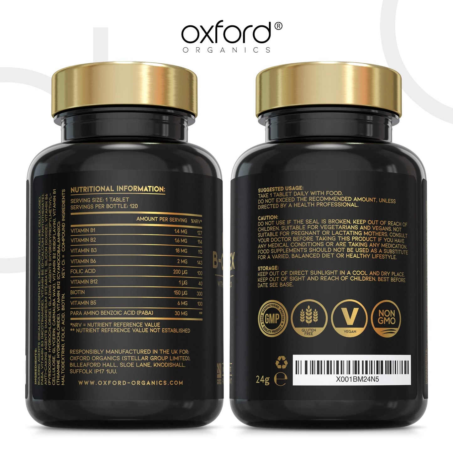 Ultra Vitamin B Complex High Strength | 120 Vegan Tablets, 4 Month Supply | All B Vitamins - Vitamin B12, Folic Acid (B9), Biotin (B7), B6, B5, B3, B2, B1 | VIT B Complex Supplement | Made in The UK