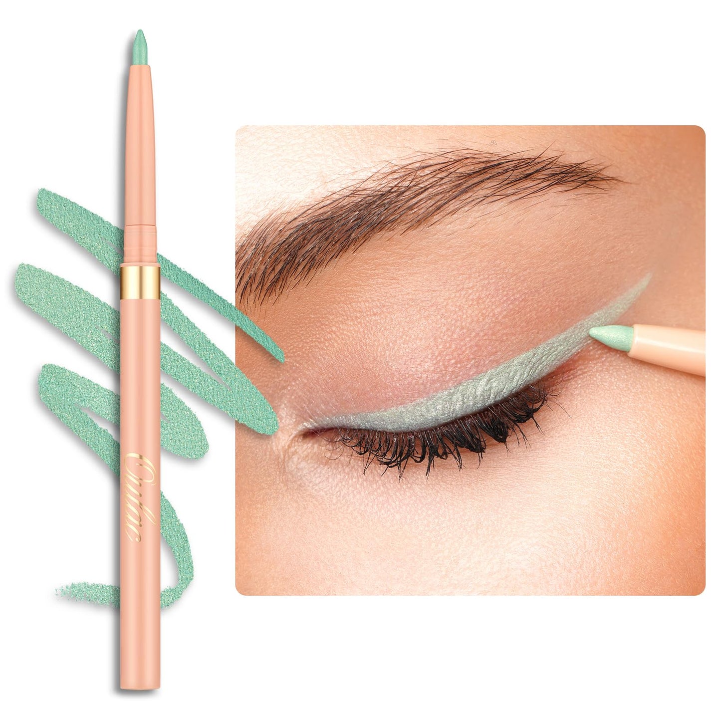 Oulac OULAC Matte Green Eye Liner Pencils Waterproof, Smudge-proof Retractable Eyeliner Lasts 24H +, Highly Pigmented and Smooth, Long-lasting Formula, Vegan (11) Mint