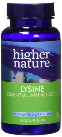 HIGHER NATURE Higher Nature - Lysine - Essential Amino Acid- 500mg - Supports Collagen - Supports Cold Sore Treatment - Vegetarian & Vegan - 90 Tablets