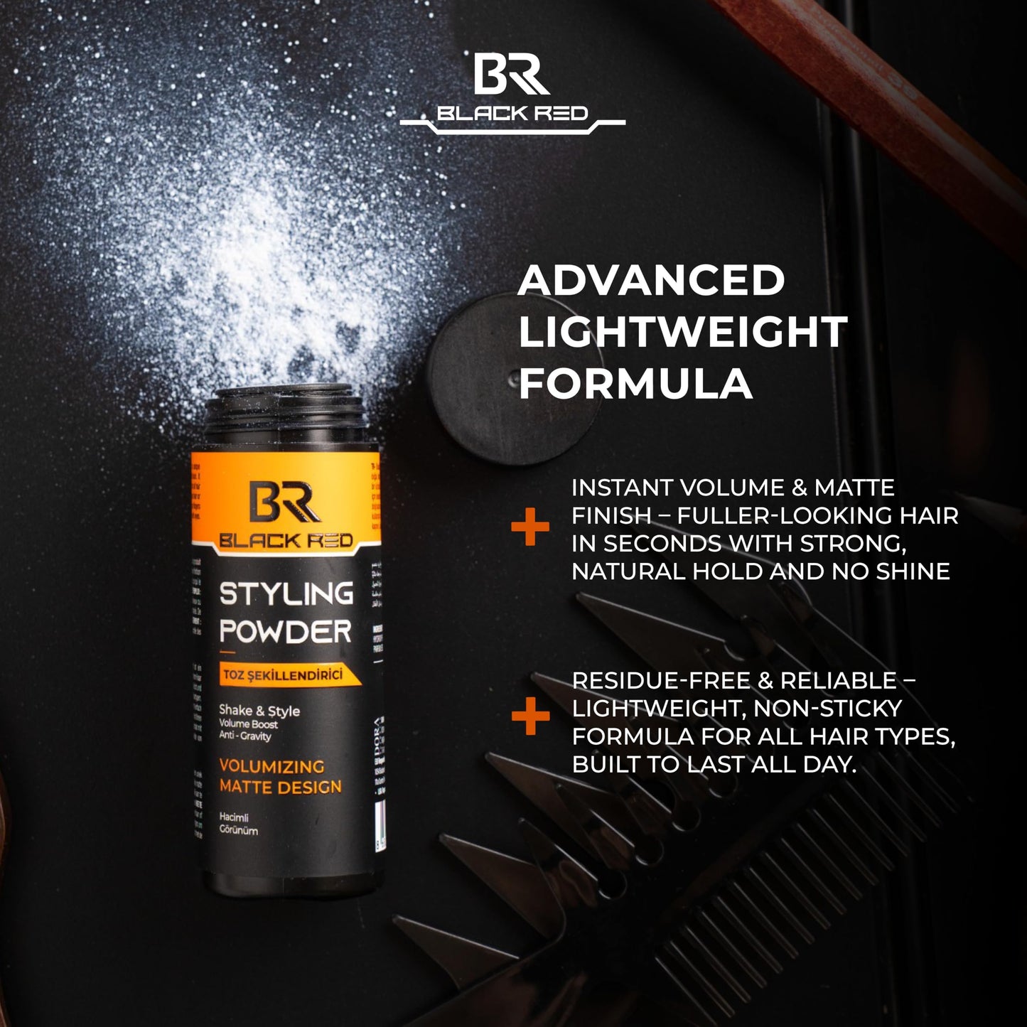 black red Black Red Volumising Texture Powder 20g | Lightweight Matte Finish | Instant Root Lift, Volume & Texture | Water-Based Styling Powder