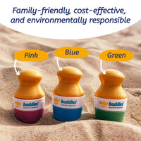 Solar Buddies Sunscreen Applicator - Blue & Green Duo - BPA-Free Refillable Roll on Sponge Sunscreen,Suncream & Lotion Applicator For Kids,Adults & Families-Holds 3.4fl oz, Perfect Size for Travel