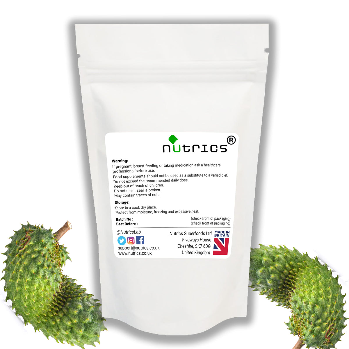 Nutrics® GRAVIOLA Fruit 500mg 90 V Capsules (1 Month Supply) Soursop
