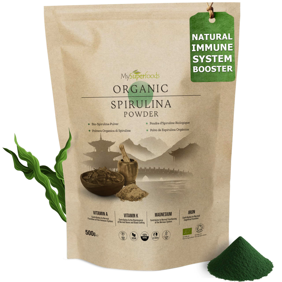 Spirulina Powder | Organic | 500g | Natural Immune System Booster | MySuperfoods