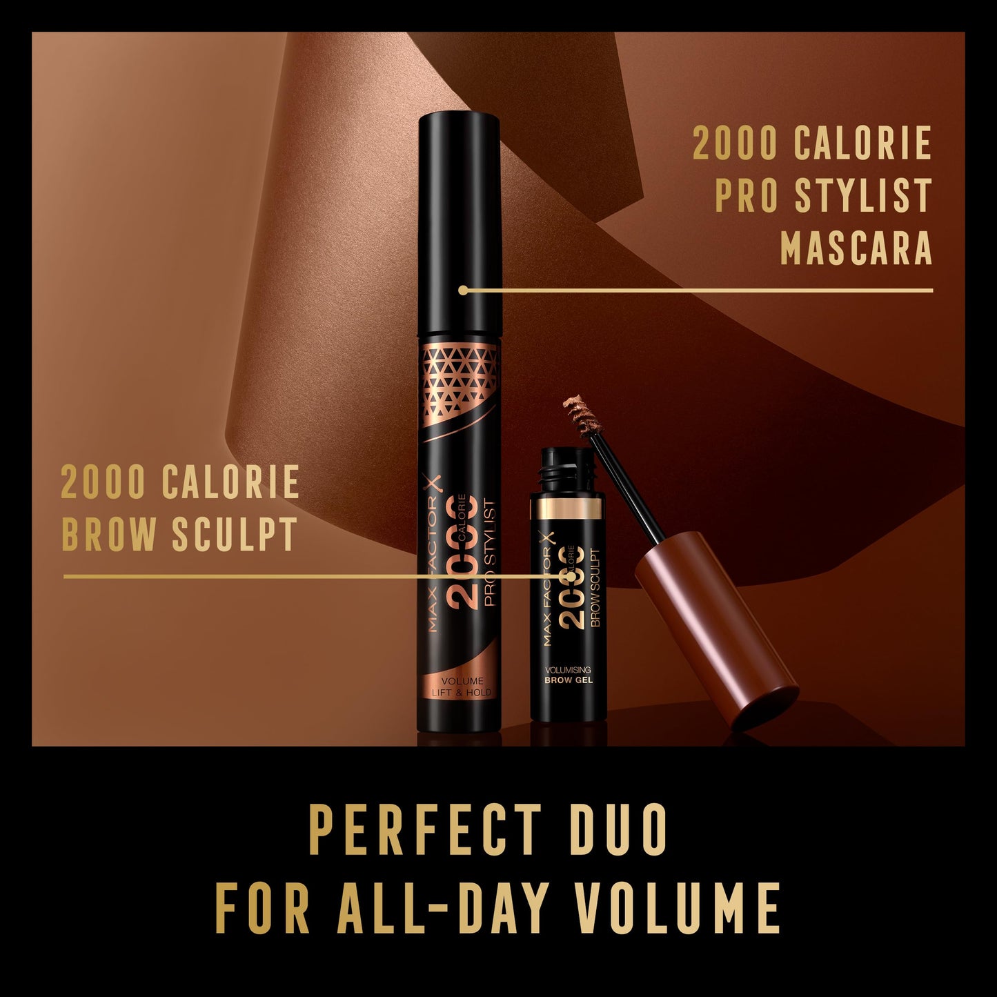 Max Factor 2000 Calorie Pro Stylist Mascara, Black Brown, 9ml