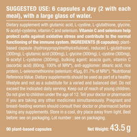 Glutathione - Reduced to 98% - Formula with Precursors Including NAC + Vitamin C - Boosts Immunity, Antioxidant, Anti-ageing, Brighter Skin - 90 Vegan Capsules - Nutrimea - Made in France