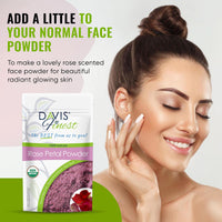 Davis Finest - Rose Petal Powder, 100g - Rosa Damascena - Dried Rose Petals for Hair & Facial Mask, Pore Cleansing, Brightening, Exfoliating - Organic, Natural Rose Fragrance for Cosmetics, Food Grade