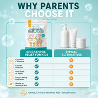 Natures Relief Co Chickenpox Relief Treatment | Colloidal Oatmeal & Calamine | Oatmeal Bath Soak for Chicken Pox Relief Kids - Colloidal Oats Bath for Itchy Skin| Made in UK | 300g