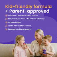 8 Hour Sleepwell Kids Magnesium Glycinate Gummies – 1 Month Supply | Sugar-Free, Vegan & Chewable | 470mg Magnesium for Kids, Providing 65mg to Support Calm Mind & Focus for Children Ages 3+ | Strawberry Flavour
