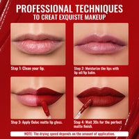 Oulac Matte Liquid Red Lipstick for Women, Long Lasting Red Highly Pigmented Creamy Matte Lip Gloss,Rich Colour Formula with Vitamin E & Rose Oil, Waterproof, Vegan & Cruelty-Free (Kiss me now M01)
