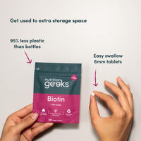 Nutrition Geeks Biotin Hair Growth Supplement - 1 Year Supply High Strength Biotin 10,000mcg Per Tablet, Hair Skin and Nails Vitamins for Women & Men, 365 Vegan Biotin Tablets - Easy to Swallow UK Made Hair Vitamins