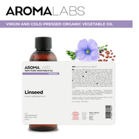 Aroma Labs ORGANIC - LINSEED Oil - 100mL - 100% Pure, Natural, Cold Pressed and Cosmos Certified - AROMA LABS (French Brand)