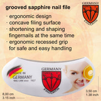 3 Swords Germany Brand Quality Round Sapphire Pocket Nail File, Carry-on Luggage - Made in Germany
