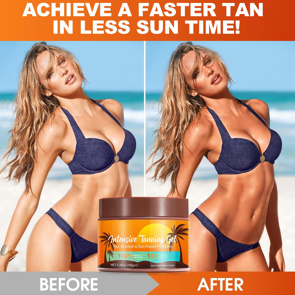 LEISGOTO Sunbed Tanning Accelerator, Premium Tan Accelerator Cream - for Sunbeds & Outdoor Sun, with Carrot Tanning Cream, Achieve a Natural Tan Skin - 150g