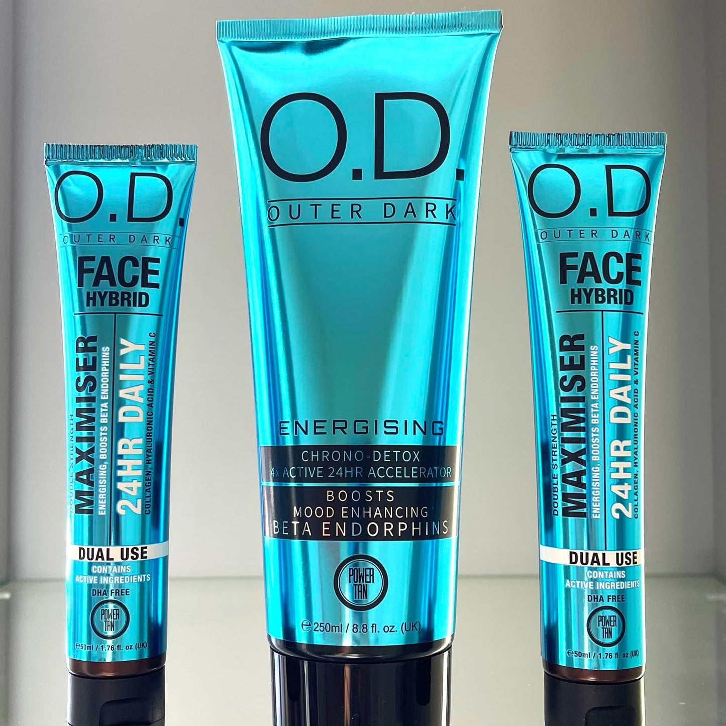 Power Tan Outer Dark Face Hybrid Dual Use Accelerator Tanning Cream with Collagen Hyaluronic Acid Vitamin C Anti-Ageing Face Tan Booster | 50ml