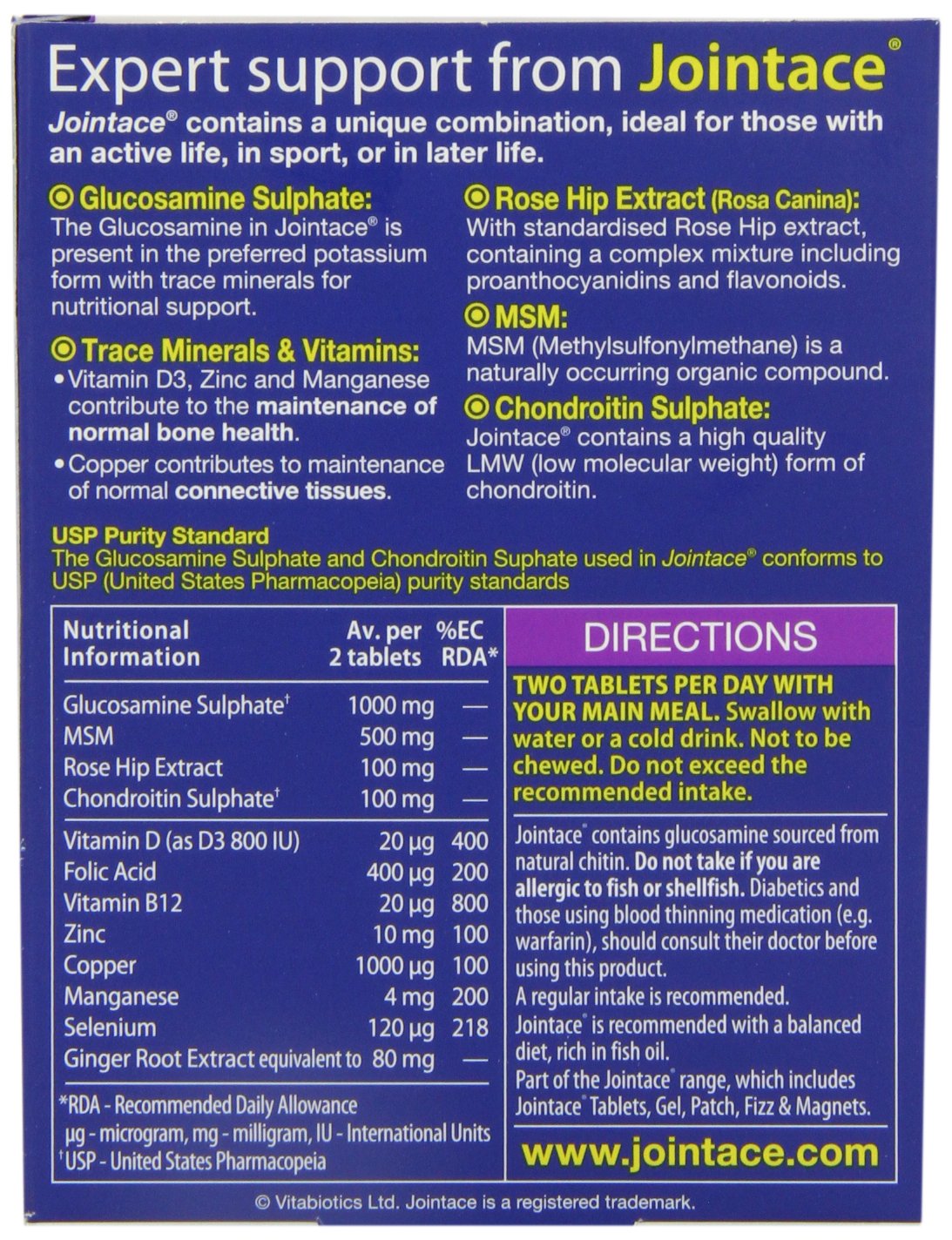 Vitabiotics Jointace Rose Hip - 30 Tablets