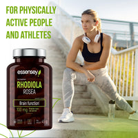 ESSENSEY Essensey Rhodiola Rosea Extract - 100mg - Enhancement of Cognitive Function and Circulatory Support | Optimal Brain and Gastrointestinal Function | Supplement | 90 Vegetarian Capsules