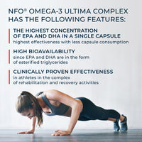 NFO Omega 3 Ultima [120 Capsules] Norwegian Fish Oil with an Effective Formula with high Concentration of EPA:DHA Natural PUFA Premium Complex Made of Freshly Caught Wild Fish Produced in Norway