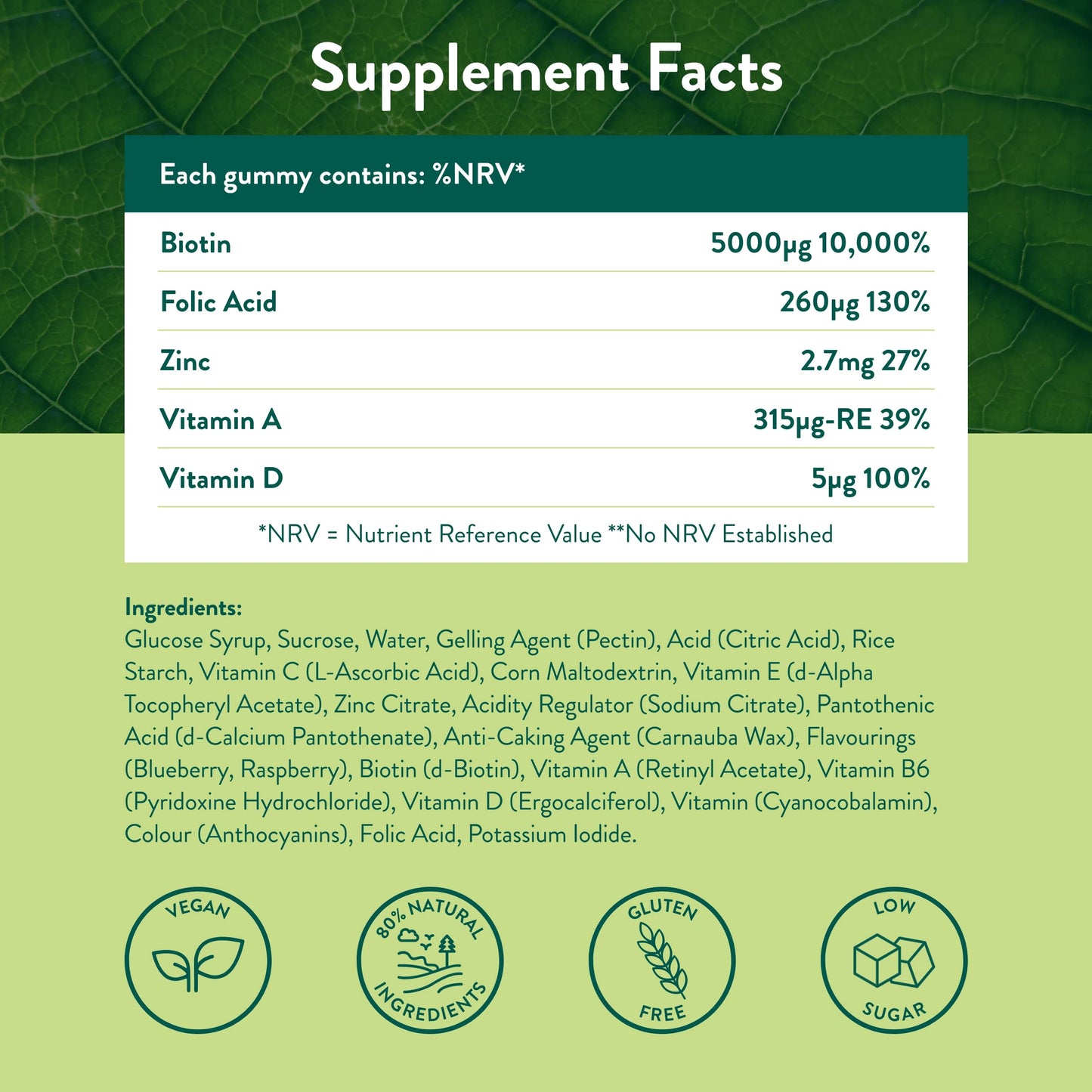 Holland & Barrett Vegan Biotin Hair Complex 30 Gummies