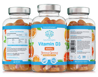 swiss bioenergetics Vitamin D3 Gummies 4000IU, 100µg - 60 Natural Orange Flavour Chewable Yummy Gummies - 2 Month Supply - Made in the UK