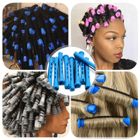 Honicemar 60 Pcs Perm Rollers Set for Long & Short Hair - 0.35 Inch Small Cold Wave Rods, DIY Curling Tools for Natural Hairstyles, Hair Curling Rods for Home or Salon Styling