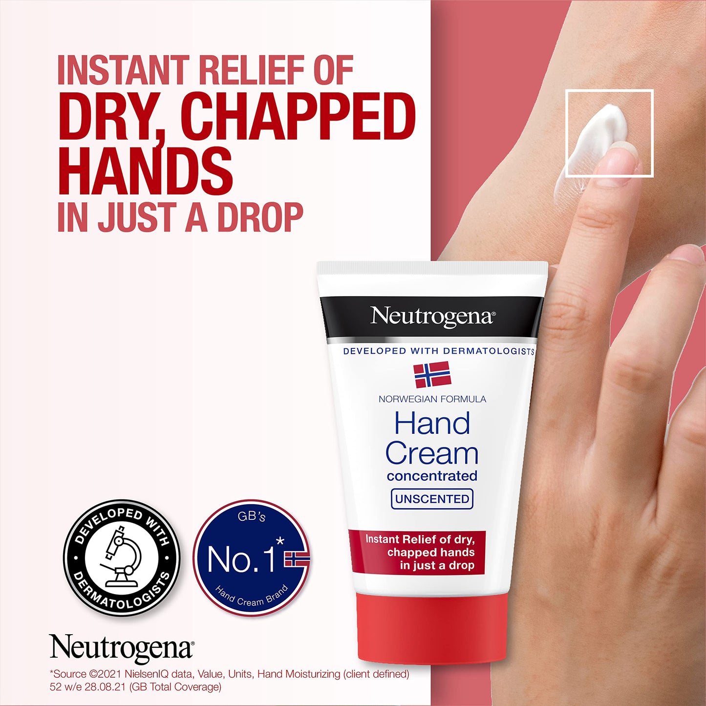 Neutrogena Norwegian Formula Hand Cream Concentrated Unscented, Immediate and Lasting Relief With Glycerin, (300 Applications), 75 ml (Pack of 1)