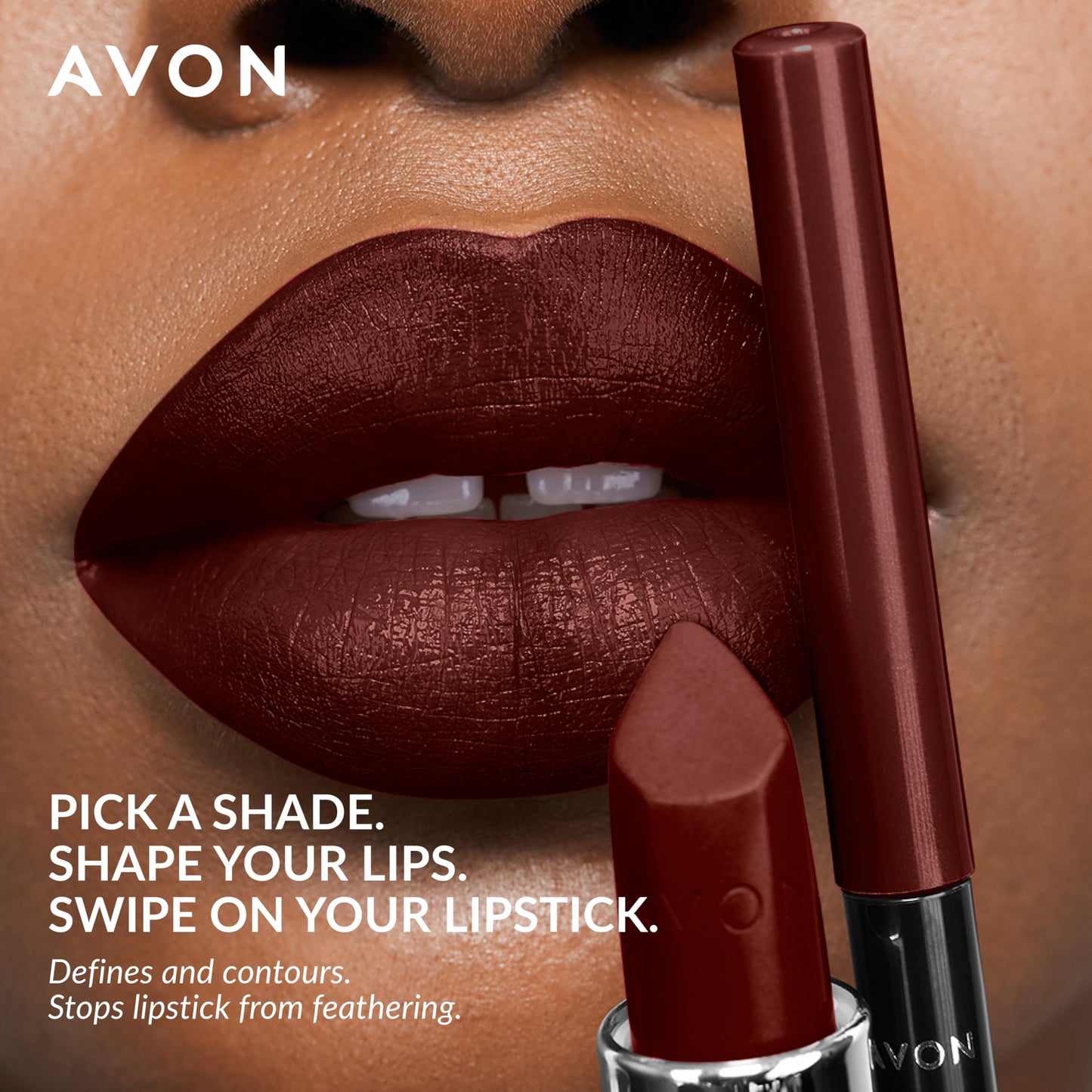 Avon Glimmerstick Lip Liner Simply Spice, Infused with Vitamin E for Smooth-Glide Application and Defined Lips