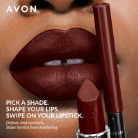 Avon Glimmerstick Lip Liner Simply Spice, Infused with Vitamin E for Smooth-Glide Application and Defined Lips