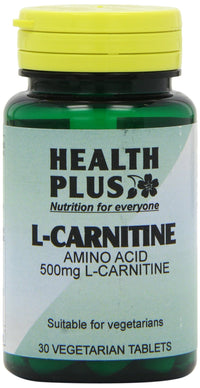 Health Plus L-Carnitine 500mg Energy and Weight Control Supplement - 30 Tablets