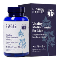 HIGHER NATURE Higher Nature Vitality Multivitamin for Men - True Food® Formula Nutrients from 16 Real Foods - Vegan Multivitamin - One Month Supply of Mens Vitamins - 60 Multi Vitamins Capsules