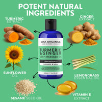 Turmeric Massage Oil - Arthritis Relief & Muscle Pain | Anti-Inflammatory, Lymphatic Drainage, Joint & Nerve Soothing, Sleep Support | Ginger & Lemongrass for Deep Tissue Massage | Sera Organics 100ml