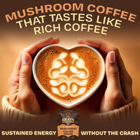 BRAYN Mushroom Coffee Supplement with Lion’s Mane, Cordyceps & Reishi – Brain & Focus Support, Natural Energy, Stress Relief – Adaptogenic Blend with Coffee Powder – 30 Servings, 150 Grams