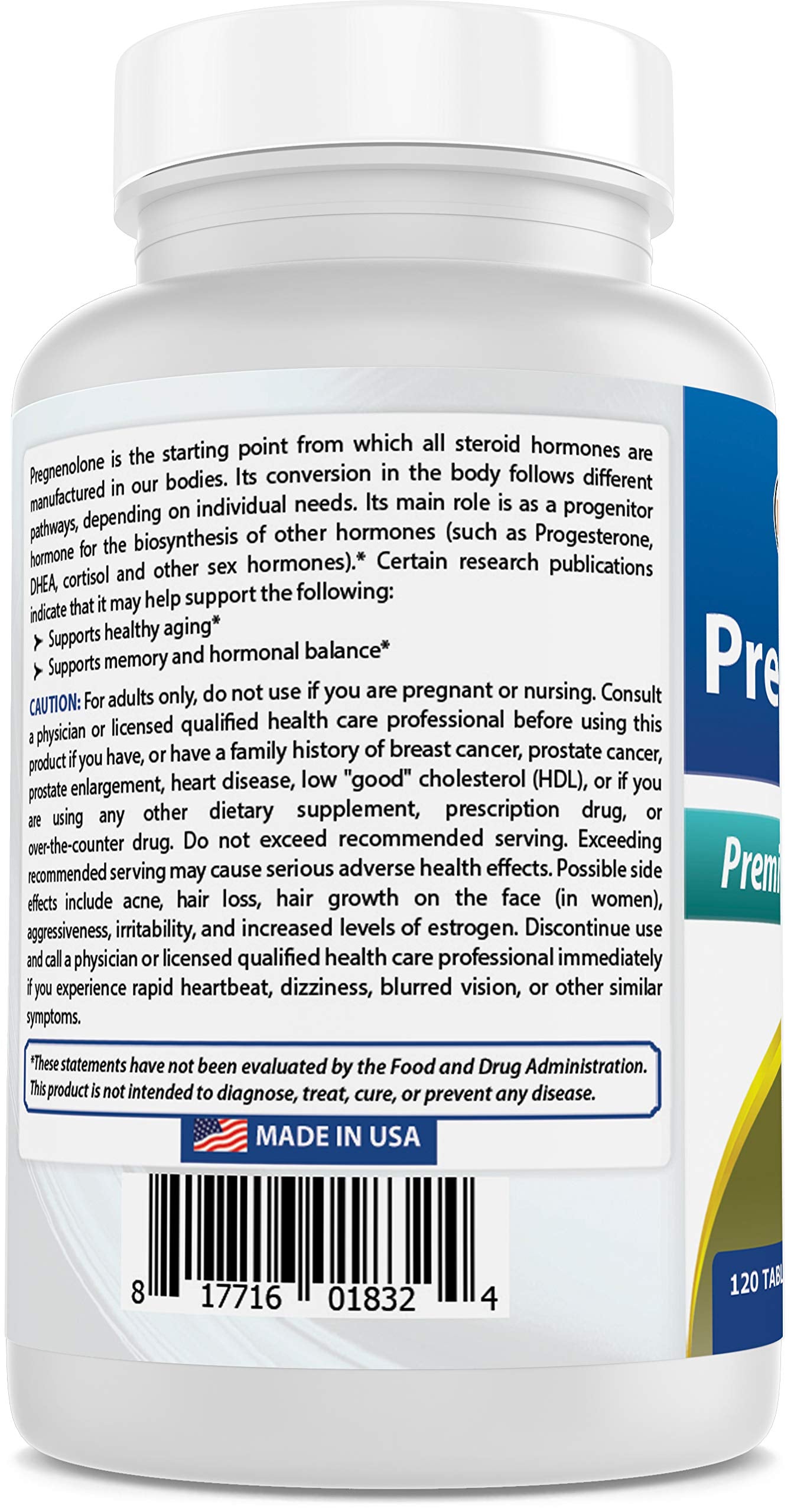 Best Naturals Pregnenolone 100 mg 120 Tablets (120 Count (Pack of 2))