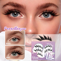 LANKIZ Cluster Lashes,Lankiz Biomimetic Individual Eyelashes Wispy C Curl Lash Clusters Reusable Lash Extensions DIY for Daily Wear and Events（Parseltongue）