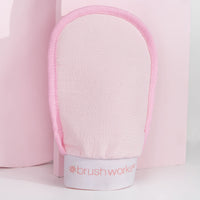 Brushworks Tan Removal Mitt – Dual Sided Exfoliating Glove Gently Buffs Away Old Fake Tan for Smooth, Even Skin | Reusable & Vegan Friendly