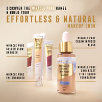 Max Factor Miracle Pure Golden Glow Liquid Bronzer 001 Light to Medium, Sun-Kissed Skin All Year Round, Infused with Hylauronic Acid & Squalene, Creamy Formula, Vegan