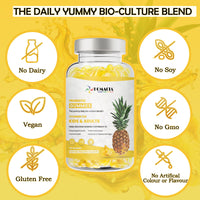 HOMACIA Quality That You love Homacia Kids Probiotic Gummies | 150 Probiotic Gummies for Kids & Adults | Natural Pineapple Flavour with Added Vitamins | Immune Booster for Kids | UK Manufactured Multivitamin Gummies