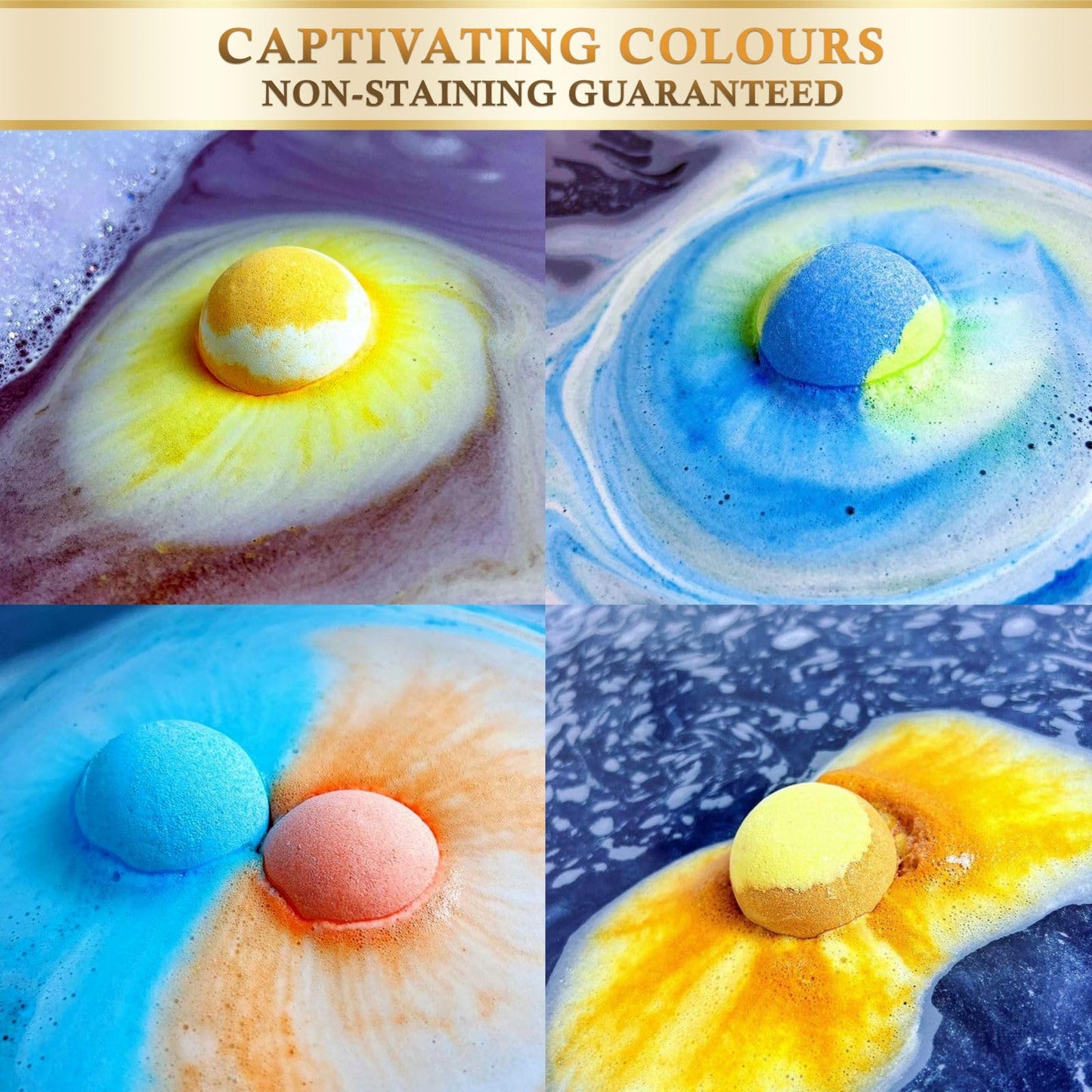 Galacticspa Bath Bombs Rich in Essential Oil and Shea Butter / 8 x 60g Handmade Planet Themed Bubble Bath Fizzer/Luxury Bath Bomb Set/Non-Staining, Vegan, Cruelty-Free/Spa Gift for Men, Women and Kids