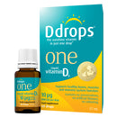 Ddrops One 10 µg 60 Drops - Daily Vitamin D3 Supplement for Kids & Adults. Support Bone Health & Immune System - No Large Capsules, No Preservatives, Non-GMO, Allergen-Friendly