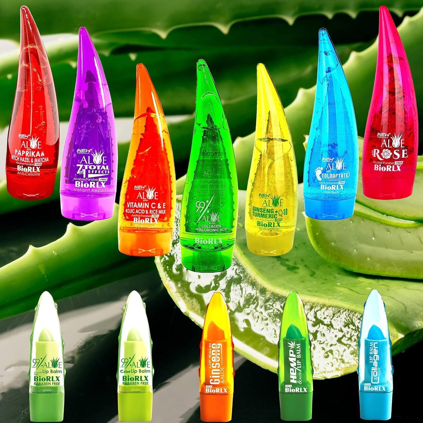 BioRLX 99% Purity Aloe Vera Gel with Collagen and Hyarulonic Acid for Face, Body and Hair 250 ml