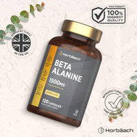Horbäach Beta Alanine 1500mg | 120 Vegan Capsules | Premium Amino Acid Supplement for Men & Women | by Horbaach